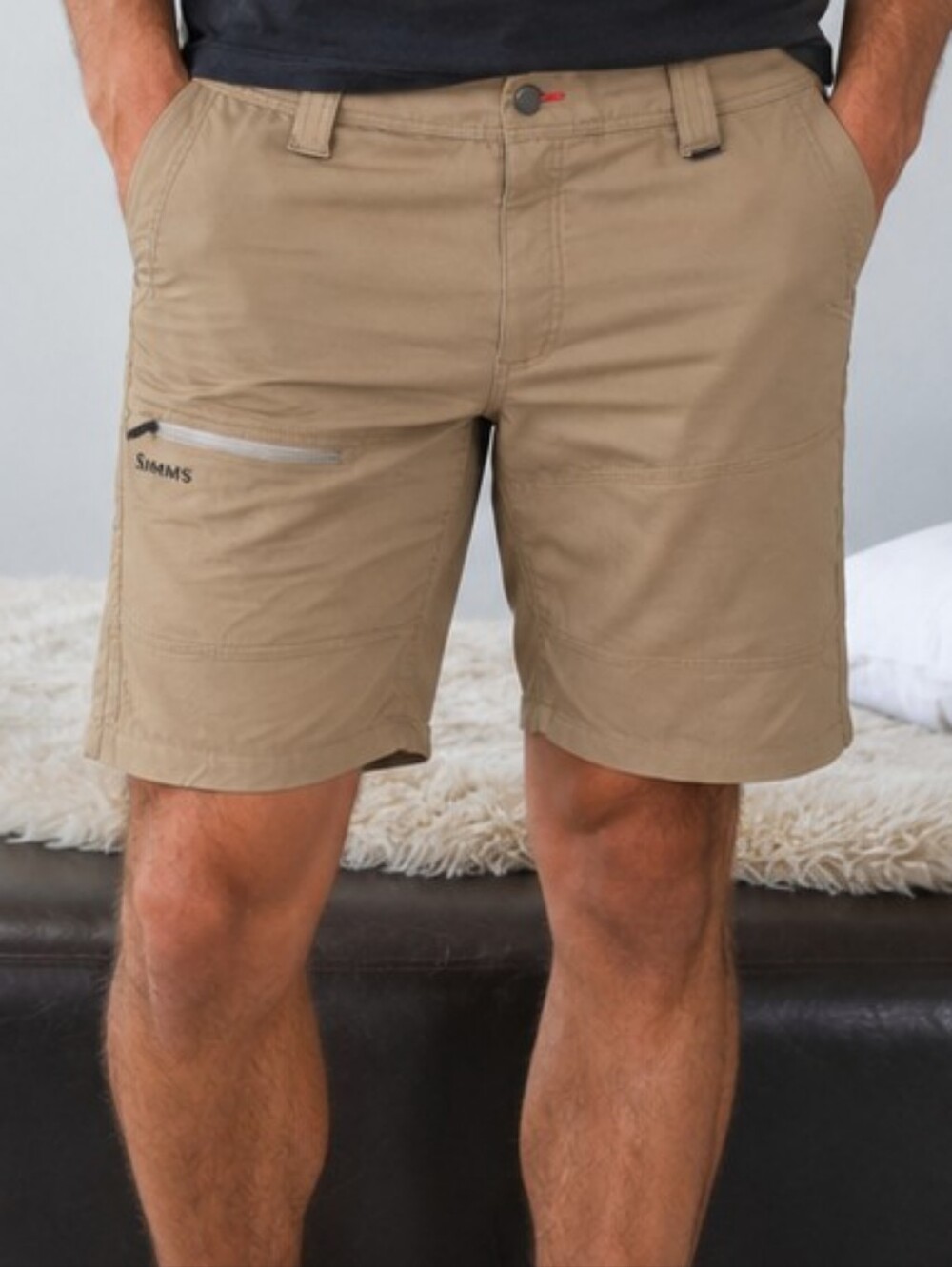 NEW SIMMS Guide Shorts Mens 34 Tan Khaki Cargo Stretch Fly Fishing Outdoor 9"
